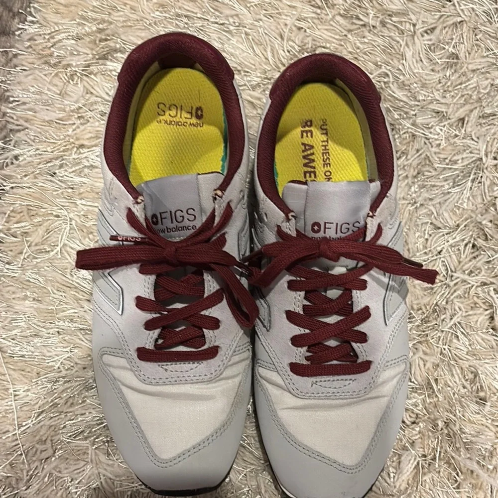New Balance Gray and Burgundy Sneakers - Picture 2 of 5